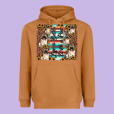 Life Is Better With A Pug Heavyweight Hoodie Designed By Jahusdesignshop