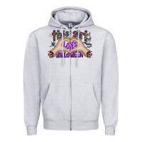 Heather Grey this girl loves halloween Zipper Hoodie - CowhideDigitalArt