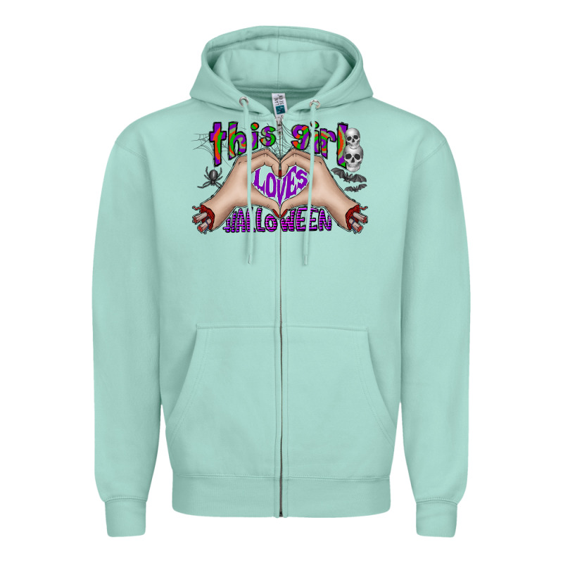 This Girl Loves Halloween Zipper Hoodie by CowhideDigitalArt | Teevron