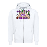 White this girl loves halloween Zipper Hoodie - CowhideDigitalArt