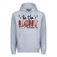Heather Grey be the light Premium Hoodie - MaliasSmallBusiness