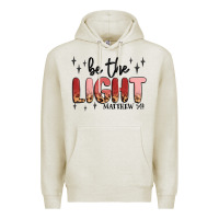 Oatmeal Heather be the light Premium Hoodie - MaliasSmallBusiness
