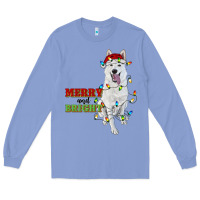 Colony Blue merry and bright white shepherd Long Sleeve Tee - RanaPortraitStore