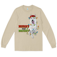 Mushroom merry and bright white shepherd Long Sleeve Tee - RanaPortraitStore