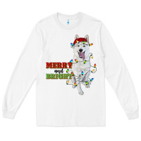 White merry and bright white shepherd Long Sleeve Tee - RanaPortraitStore