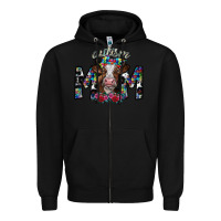 Black autism mom 2 Zipper Hoodie - SublimationCraftShop