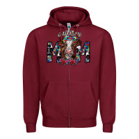 Burgundy autism mom 2 Zipper Hoodie - SublimationCraftShop