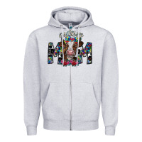 Heather Grey autism mom 2 Zipper Hoodie - SublimationCraftShop