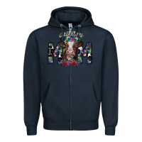 Navy autism mom 2 Zipper Hoodie - SublimationCraftShop