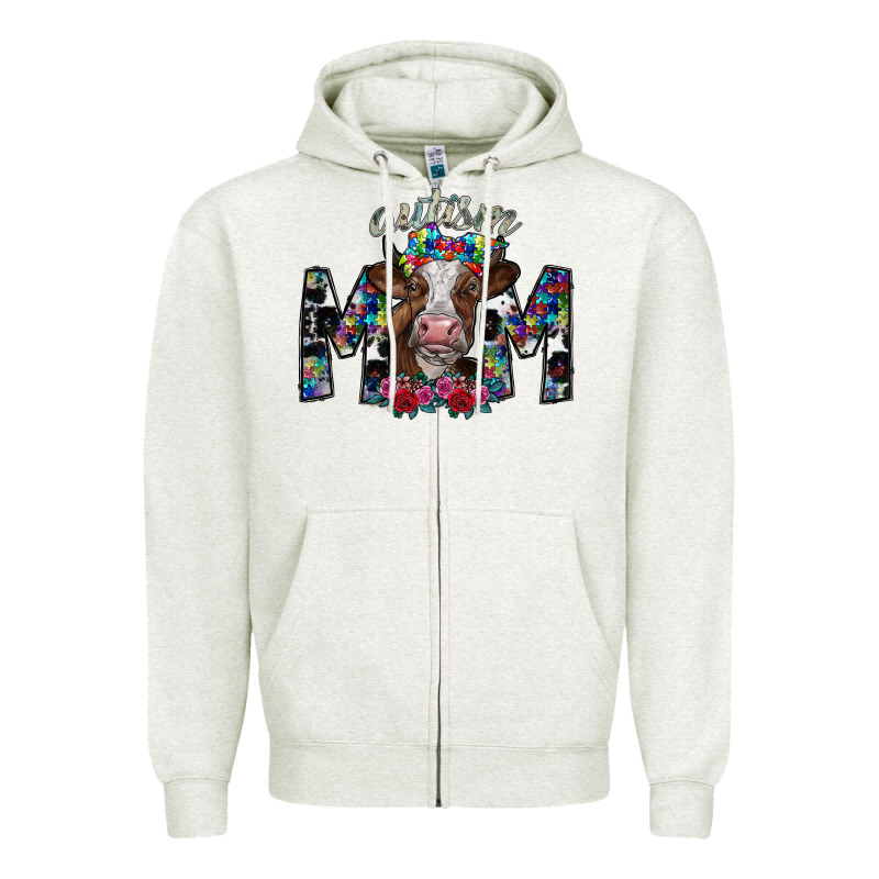 Autism Mom 2 Zipper Hoodie by SublimationCraftShop | Teevron