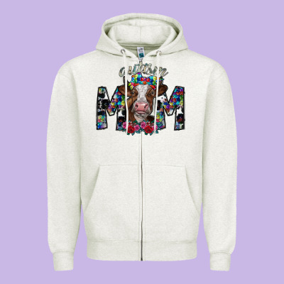 Autism Mom 2 Zipper Hoodie Designed By Sublimationcraftshop