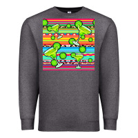 Charcoal Heather margarita serape seamless pattern Premium Sweatshirt - BundleAndBundleShop