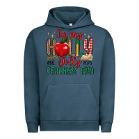 Pigment Midnight Navy in my holly jolly teacher era Urban Hoodie - MaliasSmallBusiness
