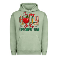 Pigment Oil Green in my holly jolly teacher era Urban Hoodie - MaliasSmallBusiness