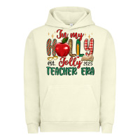 Pigment Pistachio in my holly jolly teacher era Urban Hoodie - MaliasSmallBusiness