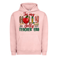 Pigment Salmon in my holly jolly teacher era Urban Hoodie - MaliasSmallBusiness
