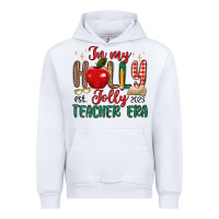 White in my holly jolly teacher era Urban Hoodie - MaliasSmallBusiness