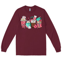 Burgundy nurse coffee cups Long Sleeve Tee - texasbilliewilder