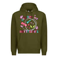 Army Green you give me butterflies Premium Hoodie - MaliasSmallBusiness