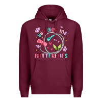 Burgundy you give me butterflies Premium Hoodie - MaliasSmallBusiness
