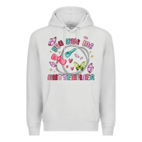 Dove Grey you give me butterflies Premium Hoodie - MaliasSmallBusiness