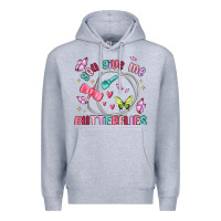 Heather Grey you give me butterflies Premium Hoodie - MaliasSmallBusiness