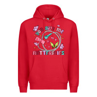 Red you give me butterflies Premium Hoodie - MaliasSmallBusiness