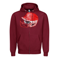 Burgundy red softball helmet fa element Zipper Hoodie - FaDigitalArtStudio