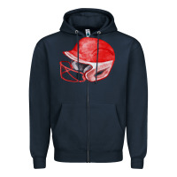 Navy red softball helmet fa element Zipper Hoodie - FaDigitalArtStudio