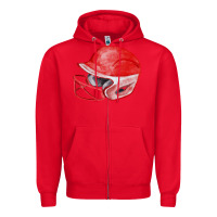 Red red softball helmet fa element Zipper Hoodie - FaDigitalArtStudio