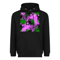 Black halloween spider green leopard seamless pattern Heavyweight Hoodie - BundleAndBundleShop