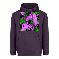 Plum halloween spider green leopard seamless pattern Heavyweight Hoodie - BundleAndBundleShop