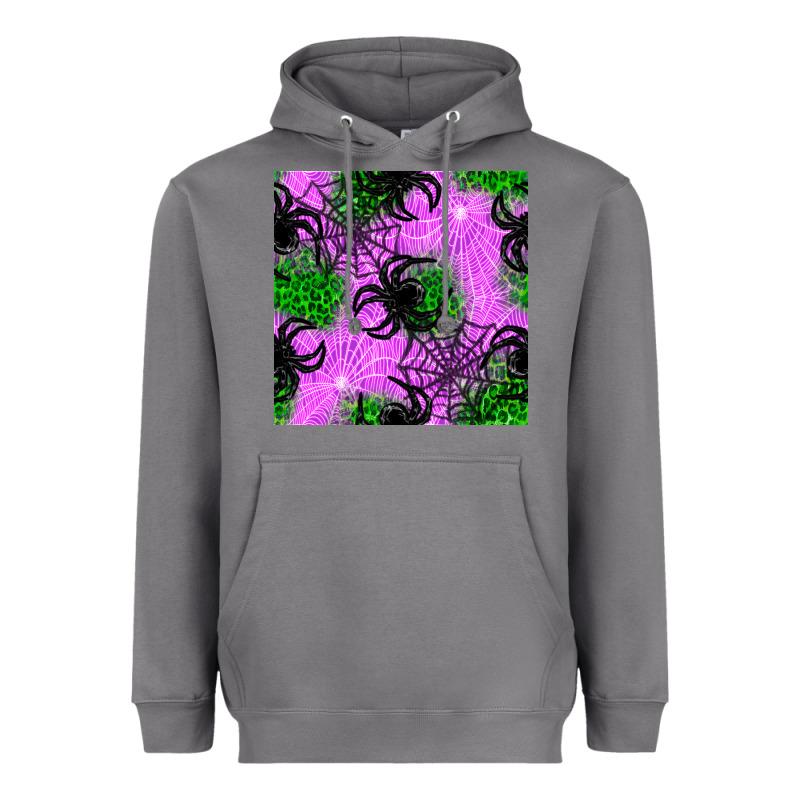 Halloween Spider Green Leopard Seamless Pattern Heavyweight Hoodie by BundleAndBundleShop | Teevron
