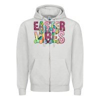 Dove Grey Easter vibes Easter Day Zipper Hoodie - Neo Western