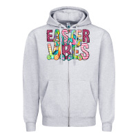 Heather Grey Easter vibes Easter Day Zipper Hoodie - Neo Western