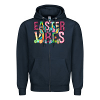Navy Easter vibes Easter Day Zipper Hoodie - Neo Western