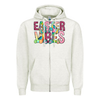 Oatmeal Heather Easter vibes Easter Day Zipper Hoodie - Neo Western