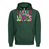Sports Green Easter vibes Easter Day Zipper Hoodie - Neo Western