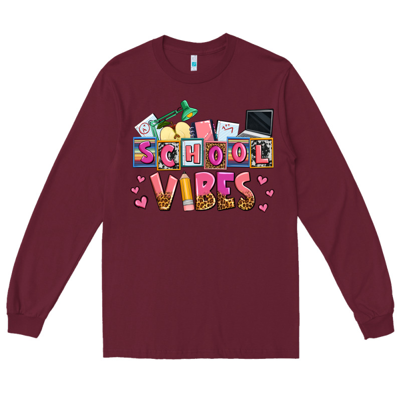 School Vibes Long Sleeve Tee by AdoDesignShop | Teevron
