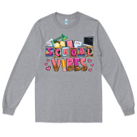 Heather Grey school vibes Long Sleeve Tee - AdoDesignShop