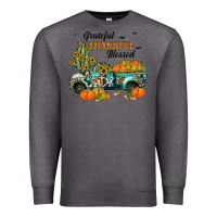 Charcoal Heather grateful thankful blessed Premium Sweatshirt - JahusDesignShop