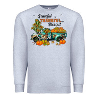 Heather Grey grateful thankful blessed Premium Sweatshirt - JahusDesignShop