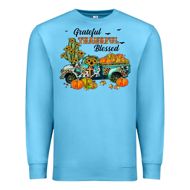 Grateful Thankful Blessed Premium Sweatshirt by JahusDesignShop | Teevron