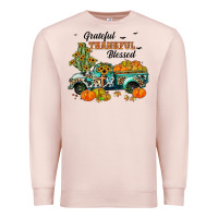 Pale Pink grateful thankful blessed Premium Sweatshirt - JahusDesignShop