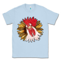 Dusty Blue sunflower with rooster Classic Tee - RanaPortraitStore