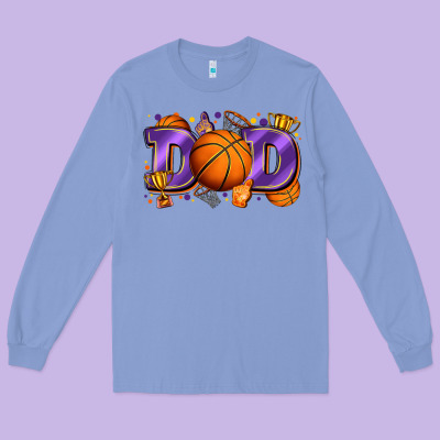 Dad Basketball Long Sleeve Tee Designed By Zillion Design Studio