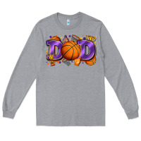 Heather Grey dad basketball Long Sleeve Tee - Zillion Design Studio