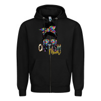Black autism mom Zipper Hoodie - SublimationCraftShop