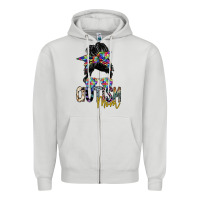 Dove Grey autism mom Zipper Hoodie - SublimationCraftShop