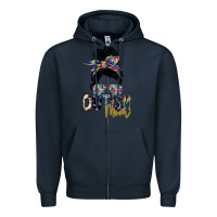 Navy autism mom Zipper Hoodie - SublimationCraftShop